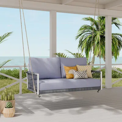 Streamdale Furniture Streamdale Charming Iron-framed Patio Swing Sofa With Plush Cushions