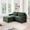 Streamdale Furniture Streamdale Chenille 2-seater Sofa W/ Ottoman & Pillows - Green