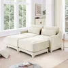 Streamdale Furniture Streamdale Chenille 2-seater Sofa W/ Ottomans & Pillows - Beige