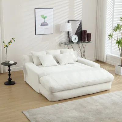 Streamdale Furniture Streamdale Chenille 2-seater Sofa With Back Pillows For Living Room