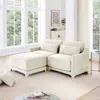 Streamdale Furniture Streamdale Chenille 2-seater Sofa With Ottoman & Pillows - Beige
