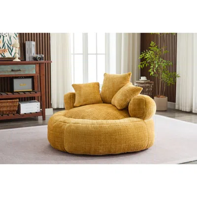Streamdale Furniture Streamdale Chenille Bean Bag Chair With Filling - Indoor/outdoor (yellow)