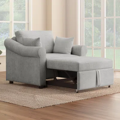 Streamdale Furniture Streamdale Chenille Convertible Sleeper Chair With Adjustable Backrest