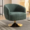 Streamdale Furniture Streamdale Chenille Fabric Accent Swivel Chair With Gold Metal Round Base
