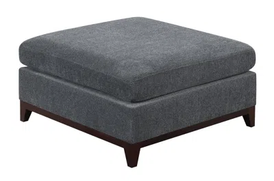 Streamdale Furniture Streamdale Chenille Fabric Ottoman With Wooden Base