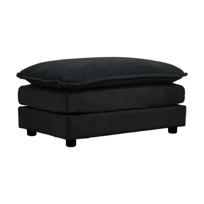 Streamdale Furniture Streamdale Chenille Fabric Ottomans Footrest To Combine With 2 Seater Sofa In Black