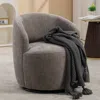 Streamdale Furniture Streamdale Chenille Fabric Swivel Accent Armchair Barrel Chair With Black