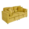 Streamdale Furniture Streamdale Chenille Fleece Sofa: 500lb Capacity, Easy Clean, Solid Wood Legs In Yellow