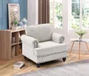 Streamdale Furniture Streamdale Chenille Modern Upholstered Sofas 1 Seater Couches With Nails