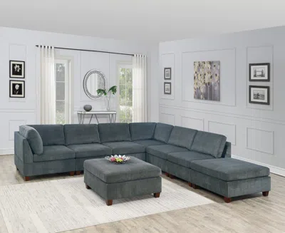 Streamdale Furniture Streamdale Chenille Modular Sectional 6 Piece Set - Modern Living Room In Gray