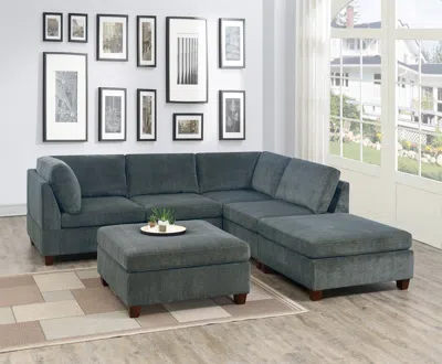 Streamdale Furniture Streamdale Chenille Modular Sectional 6 Piece Set - Modern Living Room