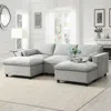 Streamdale Furniture Streamdale Chenille Modular Sectional Sofa With Ottomans & Pillows