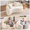 Streamdale Furniture Streamdale Chenille S-curve Sectional Sofa: Dual-depth, White, No Assembly, Compact, 66.9"l