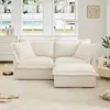 Streamdale Furniture Streamdale Chenille Sectional Sofa With Ottoman And Pillows