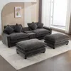 Streamdale Furniture Streamdale Chenille Sectional Sofa W/ottomans, Usb, Cup Holders & Storage