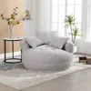 Streamdale Furniture Streamdale Chenille Sleeper Sofa Chair - Modern Fluffy Lounge Seat In Gray
