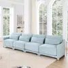 Streamdale Furniture Streamdale Chenille Sofa: Solid Wood Frame, Easy Install, Sky Blue