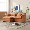 Streamdale Furniture Streamdale Chenille Sofa With Removable Armrests And Footstool