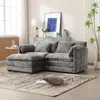 Streamdale Furniture Streamdale Chenille Sofa With Removable Arms, Pockets, And Foam Fill
