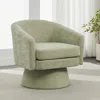 Streamdale Furniture Streamdale Chenille Swivel Accent Chair - 360 Rotating Barrel, Green