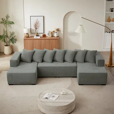 Streamdale Furniture Streamdale Chenille U-shaped Sectional Sofa, Luxury Cloud Couch