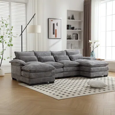 Streamdale Furniture Streamdale Chenille U-shaped Sofa (oversized, 4-seater)
