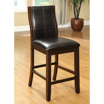 Streamdale Furniture Streamdale Cherry Brown Parson Chairs With Padded Leatherette Seat (set Of 2)