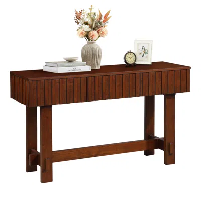 Streamdale Furniture Streamdale Cherry Mid-century Farmhouse Console Table