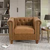 Streamdale Furniture Streamdale Chesterfield Fabric Sofa, Large-brown