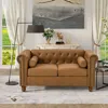 Streamdale Furniture Streamdale Chesterfield Fabric Sofa, Large-brown In Brown