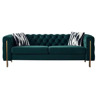 STREAMDALE FURNITURE STREAMDALE CHESTERFIELD MODERN TUFTED VELVET LIVING ROOM SOFA