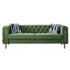 Streamdale Furniture Streamdale Chesterfield Modern Tufted Velvet Living Room Sofa, 84.25"w Couch, Mint Green