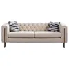 Streamdale Furniture Streamdale Chesterfield Modern Tufted Velvet Living Room Sofa, 84.25"w Couch,cream