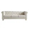 Streamdale Furniture Streamdale Chesterfield Velvet Sofa 84.65 Inch For Living Room