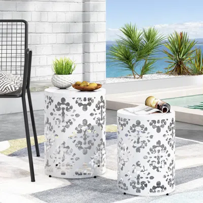 Streamdale Furniture Streamdale Chic Iron-cut Side Table Set With Clean Lines And Sturdy Structure