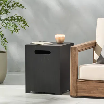 Streamdale Furniture Streamdale Chic Metal Tank Holder And Side Table