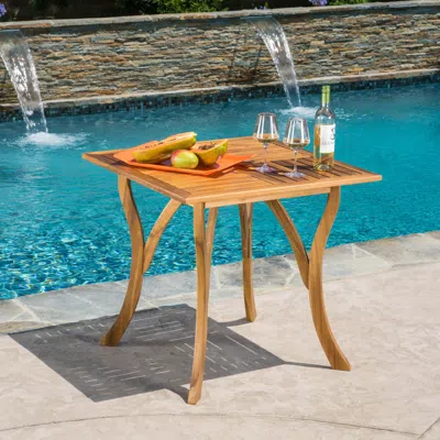 Streamdale Furniture Streamdale Chic Modern Acacia Wood Square Patio Table