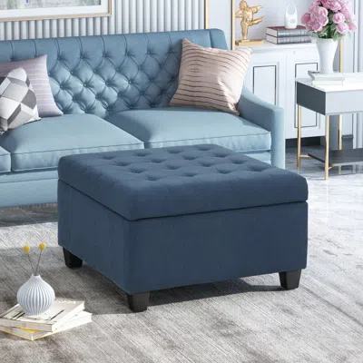 Streamdale Furniture Streamdale Chic Storage Ottoman Elevate Your Home With Style And Functionality In Blue