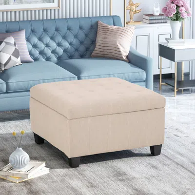 Streamdale Furniture Streamdale Chic Waffle-stitch Storage Ottoman Unclutter In Style
