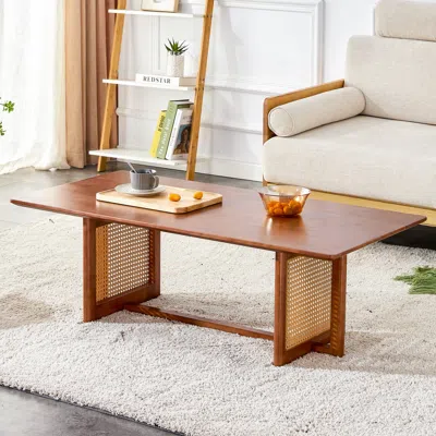 Streamdale Furniture Streamdale Chinese Style Rectangle Rattan Coffee Table