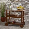 Streamdale Furniture Streamdale Christopher Knight Home Tillary Outdoor Bar Cart With Drop Leaf And Wine Rack