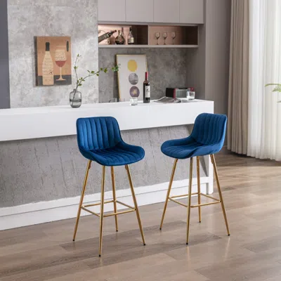 Streamdale Furniture Streamdale Set Of 2 Bar Stools In Blue