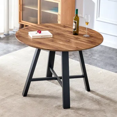 Streamdale Furniture Streamdale Circular Wood Table - Modern Minimalist Design