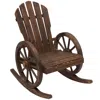 Streamdale Furniture Streamdale Classic Adirondack Rocking Chair With Wagon Wheels For Indoor & Outdoor Comfort