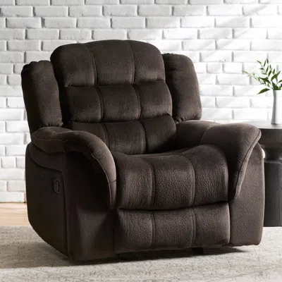 Streamdale Furniture Streamdale Classic Design, Brown Plush Fabric, Glider Recliner