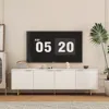 Streamdale Furniture Streamdale Classic Grooved Tv Cabinet With Stylish White Texture And Ample Storage