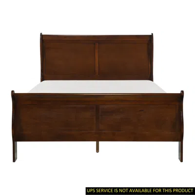 Streamdale Furniture Streamdale Classic Louis Philipe Style Full Bed Brown Cherry Finish 1 Piece
