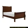 Streamdale Furniture Streamdale Classic Louis Philipe Style Twin Size Bed Brown Cherry Finish 1