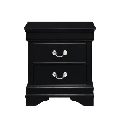 Streamdale Furniture Streamdale Classic Louis Philippe Style Finish 1 Piece Nightstand Of Drawers In Black