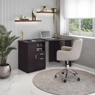 Streamdale Furniture Streamdale Classic Office Desk With Storage In Gold
